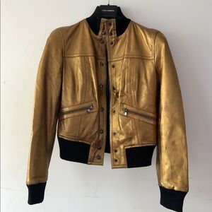 Dolce&Gabbana D&G Leather Bomber Jacket 40